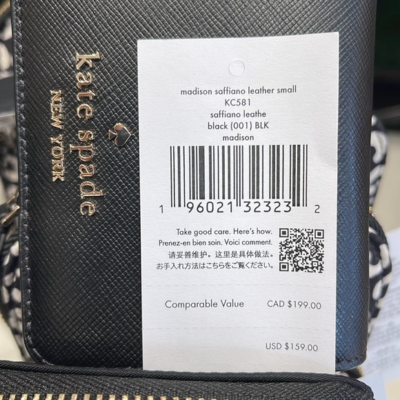 Kate Spade Madison Small Bifold Wallet
Black 
NWT - Picture 11 of 16